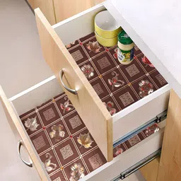 Kuber Industries Brown & White 2 Pieces Water Resistant Shelf Liner Organisers-picture-18