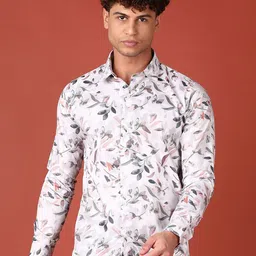 V-Mart Men Spread Collar Floral Printed Satin Casual Shirt-image-55