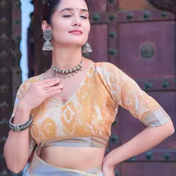 Sidhidata Floral Block Print Saree image 3