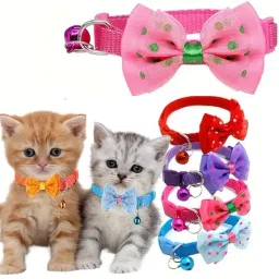 2.Pcs Buy 1 Get 1 Free Puppy Cat Pet Cute Bow Tie Bell Adjustable Kitten Collar Dog & Cat Everyday Collar-image-36