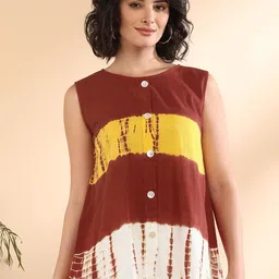 CORSICA Women Sleeveless Dyed Tie and Dye Top-image-99