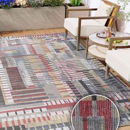 Kaleen India Magenta Geometric Anti-Skid Polyester Carpet-image-62