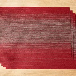 Home Centre Eden 6-Pcs Red & Grey-Melange Textured Rectangular Table Placemats image 2