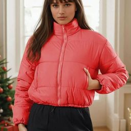 Kotty Women Stand Collar Solid Lightweight Puffer Jacket-picture-49