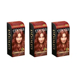 Enega Set Of 3 Long Lasting Creme Hair Color-150 ml Each Shade-Mahogany-6