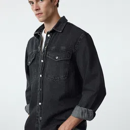 Trendyol Men Washed Denim Jacket with Embroidered image 1