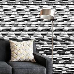 ArtzFolio Printed UV-Resistant Anti-Bacterial Black White StripesPeel & Stick Wallpaper-image-15