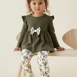 Hikuj Girls Long Sleeves Top With Leggings-image-51