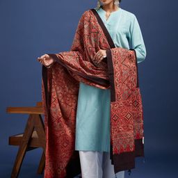 Taavi Ethnic Motif Printed Pure Cotton Dupatta-20