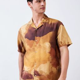 SPYKAR Men Relaxed Fit Cuban Collar Abstract Printed Casual Shirt-image-5