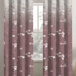 Aura Rose Gold & White Set of 2 Floral Door Curtain-2