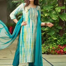Anni Designer Women Printed Regular Kurta with Trousers & With Dupatta-10