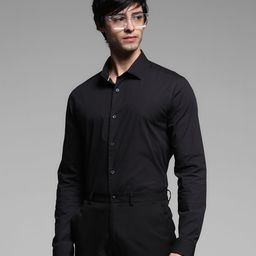 Jack & Jones Men Spread Collar Solid Cotton Slim Fit Casual Shirt-image-96