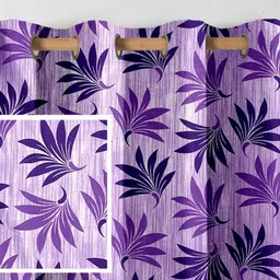 Aura Purple & Violet Set of 2 Floral Door Curtain-56