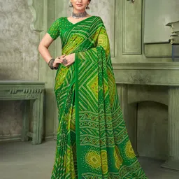 LeeliPeeri Designer Bandhani Poly Chiffon Bandhani Saree-image-63