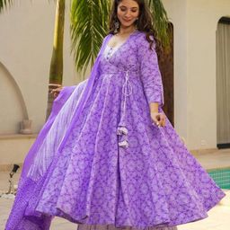 KALINI Women Bandhani Printed Kurta with Palazzo & Dupatta-image-102