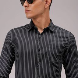 Luxe by TIGC Men Cutaway Collar Pinstripes Striped Slim Fit Formal Shirt-image-24