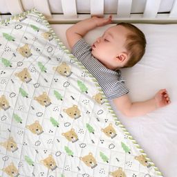 HOMEMONDE White & Brown Cartoon Characters AC Room Single Bed Blanket-image-62