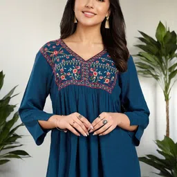 SZN Floral Embroidered Slit Sleeve Top-picture-34