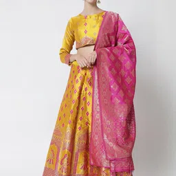 Mr Y Semi-Stitched Lehenga & Unstitched Blouse With Dupatta image 4