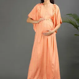 GOLDSTROMS Print Flared Sleeve Maternity Maxi Dress-image-49
