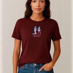 Anikmart Women Typography Printed Round Neck Cotton T-shirt-picture-20