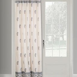 Fabindia Avni White & Blue Floral Printed Cotton Long Door Curtain-image-37
