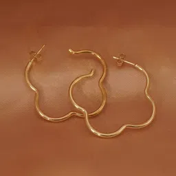Niscka Gold-Plated Contemporary Shaped Hoop Earrings-32