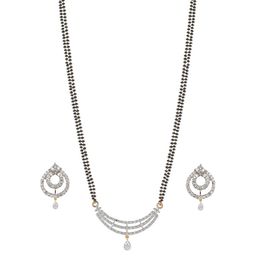 J D Jewellers Brass Silver-Plated Mangalsutra-image-19