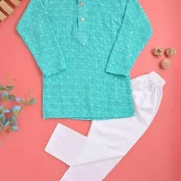 DIGI FASHION Kids-Boys Self Design Cotton Blend Kurta Sets-image-86