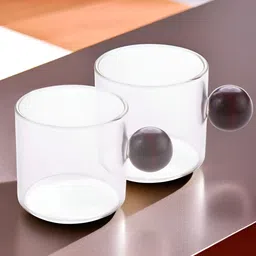 The Better Home Transparent & Brown 2 Pieces Glossy Borosilicate Glass Mugs 120 ml Each-20