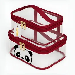 Ajabh Maroon Set of 2 Water Resistant Makeup Organiser Organisers-44