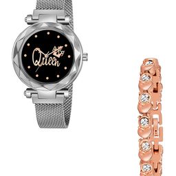 Gopal Shopcart Women Set of 2 Metal Dial Watch with Bracelet-image-62