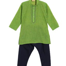 NIRVAAN Boys Printed Regular Pure Cotton Kurta with Pyjamas-24