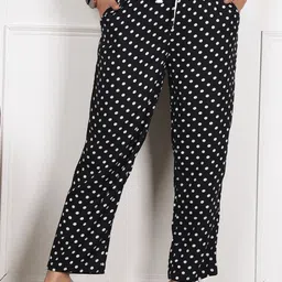 Style Shoes Polka Printed Relaxed-Fit Lightweight Lounge Pants-image-93