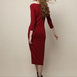 Vero Moda Solid Sheath Midi Dress-image-73