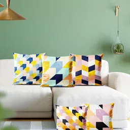 ArtzFolio Multicoloured Set of 5 Velvet Square Cushion Covers-image-69