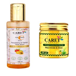 CARET ORGANIC Set Of 2 Aloevera Gel -100g & Papaya Face Wash- 100ml-7