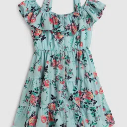 YK Girls Floral Printed Fit & Flare Dress-picture-32
