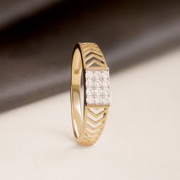 Mia by Tanishq Chevron Shine 14K Gold & Diamond Finger Ring Weight: 2.55gm-image-22