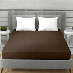 CURIOUS LIFESTYLE Brown Terry Water Resistant Mattress Protector-image-19