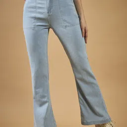 DOLCE CRUDO Women Bootcut High-Rise Light Fade Stretchable Jeans-image-49