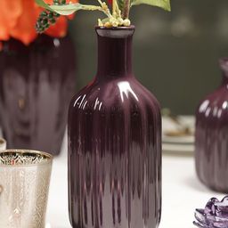 Pure Home and Living Purple Ribbed Tall Ceramic Vase-image-20