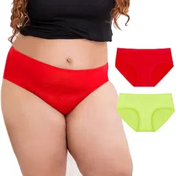 Diving DeepWomen Pack of 2 Plus Size Cotton Low Rise Hipster Briefs-picture-19