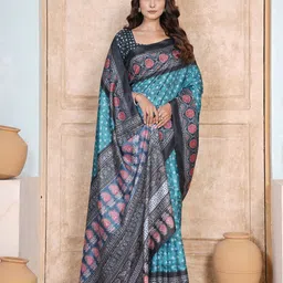 Garden Vareli Abstract Printed Pure Crepe Saree-picture-20