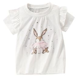 LULU & SKY Girls Floral Printed Raw Edge T-shirt-image-98