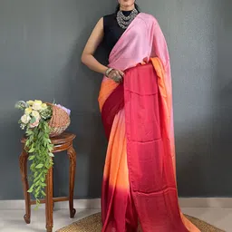DIVASTRI Ombre Dyed Pure Crepe Ready to Wear Jamdani Saree-image-45