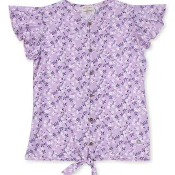 Gini and Jony Girls Floral Printed V-Neck Cotton Top-57