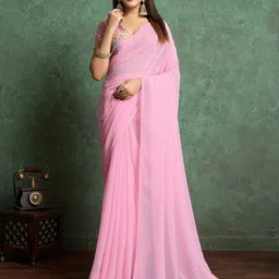 Ishin Women Poly Georgette Saree-image-29