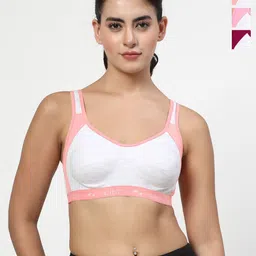 LILY Pack Of 3 Colourblocked Full Coverage Workout Bra-picture-42